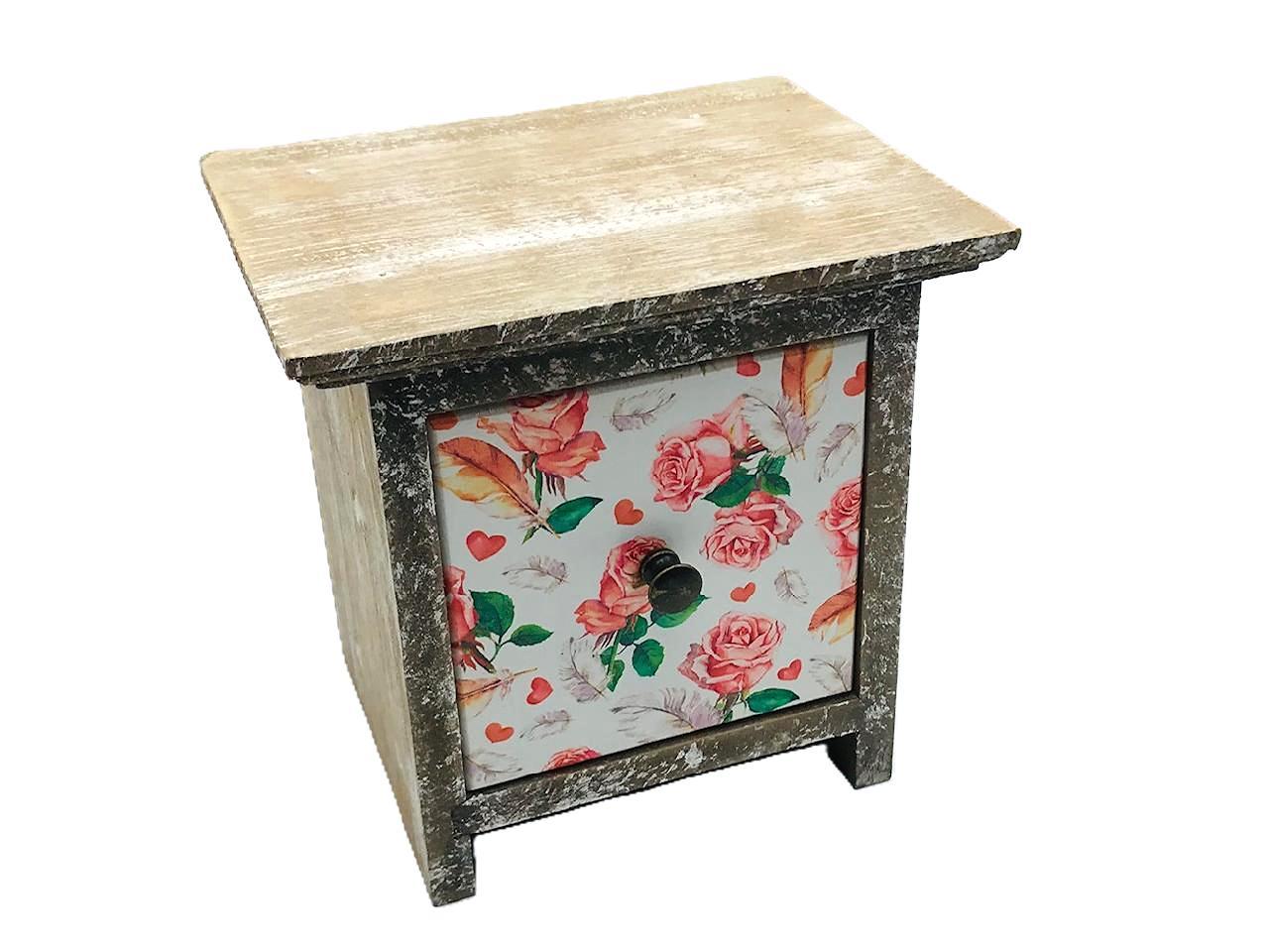 Vintage Single Drawer - Roses & Feathers